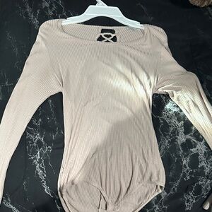 Charlotte Russe Cream Long Sleeve Women's Top